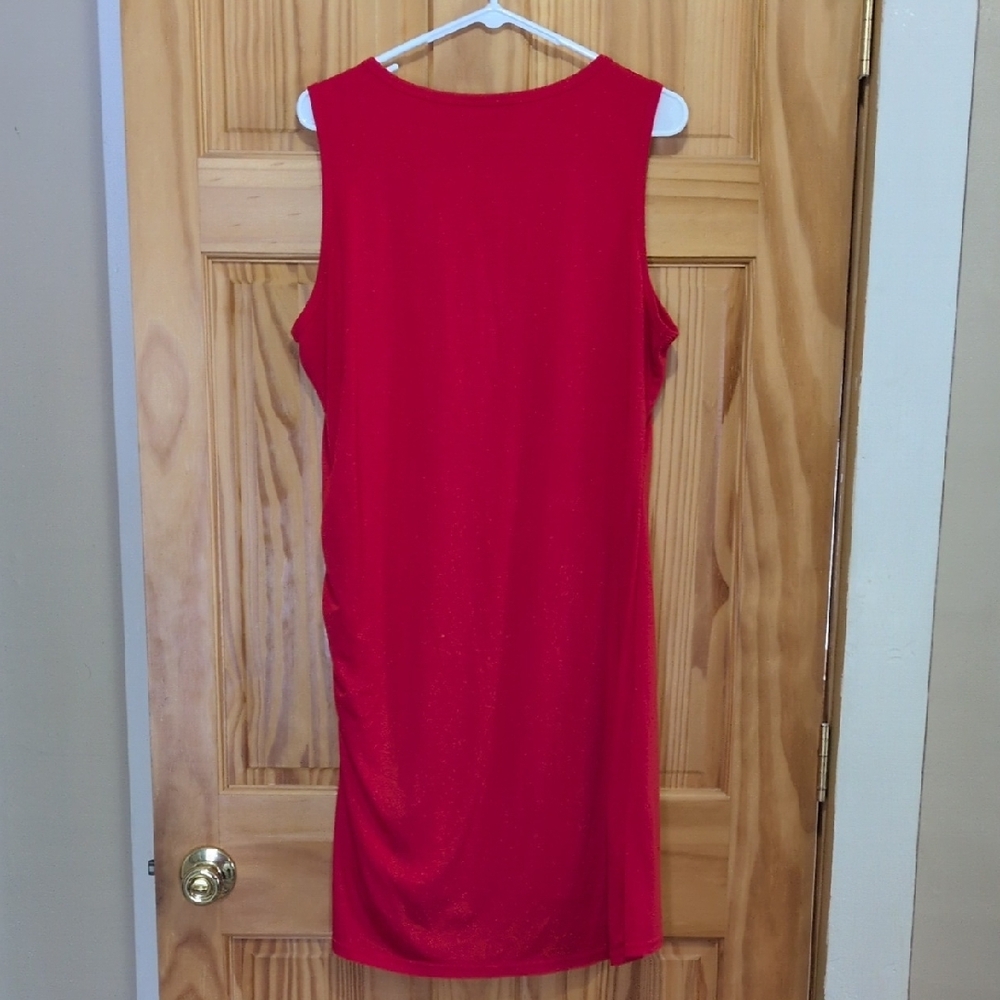 Vibrant Red Sleeveless Mini Dress - Picture 3 of 3